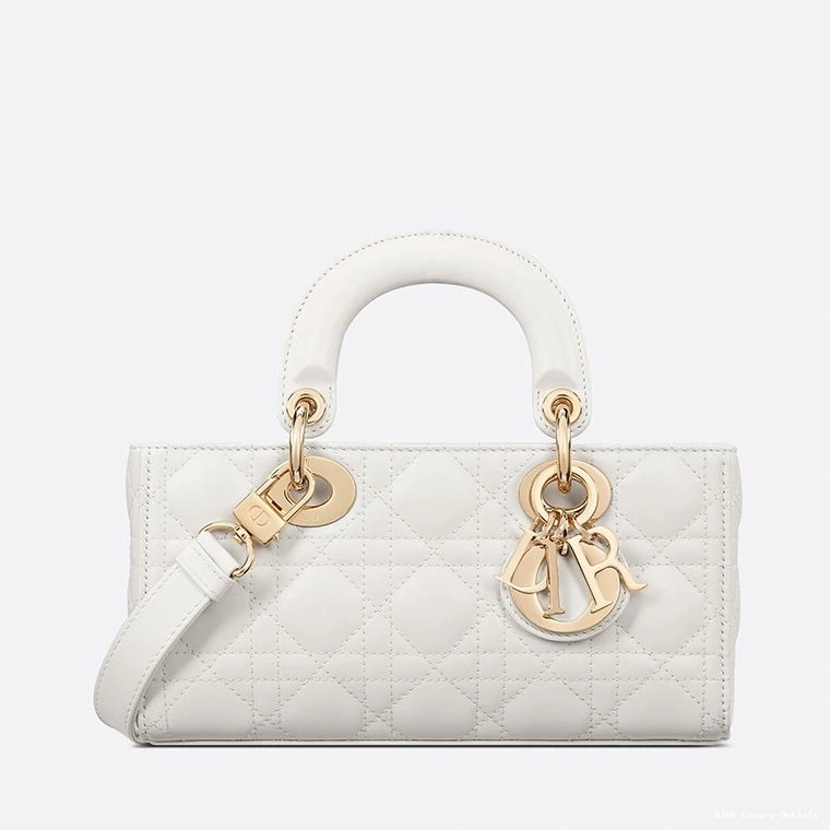 Cheap D-Joy Cannage Lady Lambskin Bag White Small 0808 Luxury